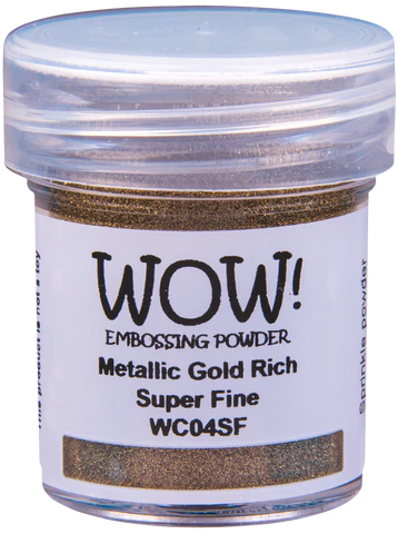 WC04SF WOW! Embossing Powder Metallics - Gold Rich - Super Fine superfin embossingpulver guld