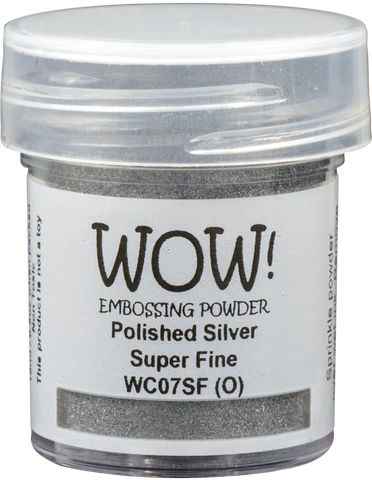 WC07SF WOW! Embossing Powder Metallics - Polished Silver - Super Fine superfint embossingpulver sølv