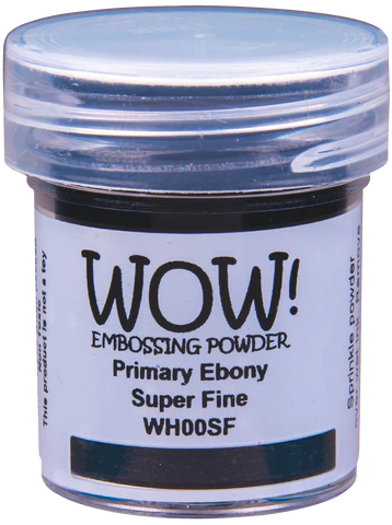 WH00SF WOW! Embossing Powder Primary - Ebony - Super Fine superfint embossingpulver i sort superfint ekstra fint