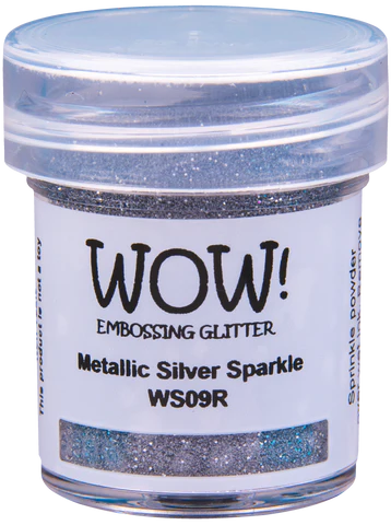 WS09R WOW! Embossing Powder Embossing Glitters - Metallic Silver Sparkle Regular metallisk sølv embossingpulver glimmer