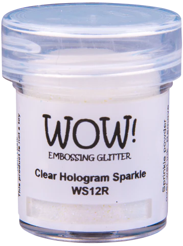 WS12R WOW! Embossing Powder Embossing Glitters - Clear Hologram Sparkle - Regular klart embossingpulver holografisk glimmer