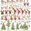 1316 Maja Design Karton Blok Woodland Christmas - 12x12'' Collection Pack karton blok julekaton nisser julestjerner poinsettia rådyr grankogler grantræer juletræer prikker striber