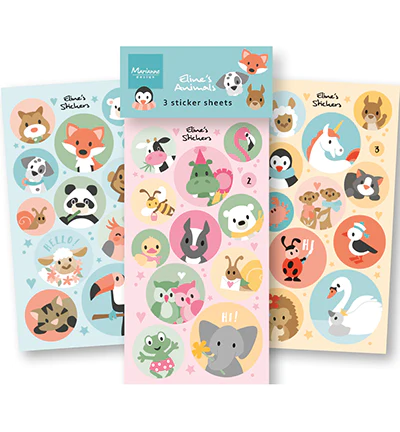 CA3190 Marianne Design stickers Eline's Animals klistermærker dyr panda