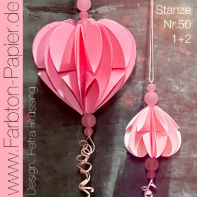 D-PP-3D0050 1+2 FarbTon die Herz Stanzen 50 1 + 2 foldet hjerte valentines dag bryllup luftballon kærlighed