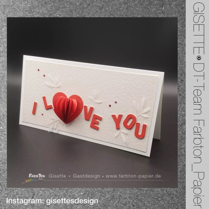D-PP-3D0050 1+2 FarbTon die Herz Stanzen 50 1 + 2 foldet hjerte valentines dag bryllup luftballon kærlighed