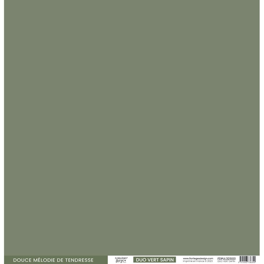 FDPU323001 Florilèges Design karton Papier Uni Duo Vert Sapin karton papir mørkegrønt grangrønt julegrøn