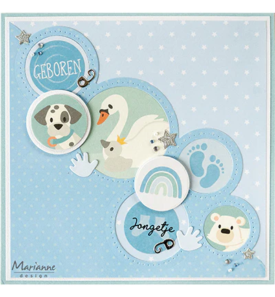 CA3190 Marianne Design stickers Eline's Animals klistermærker dyr panda