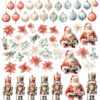 Maja Design - Christmas Nostalgia Collection pack Ephemera Bonus Santa Poinsettia Julekugler Nøddeknækkere Nutcrackers Julestjerner