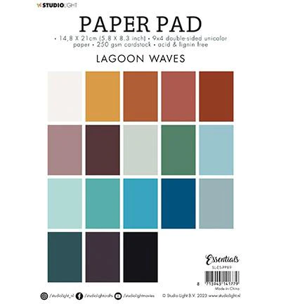 SL-ES-PP89 Studio Light Paper Pad Lagoon Waves papir blok karton blå turkis brune lilla violette