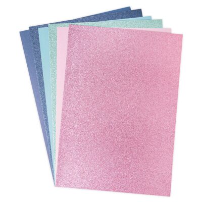 665697 Sizzix Opulent Cardstock Pack Muted lyserød grøn blå karton papir metallisk glimmer glitter karton papir