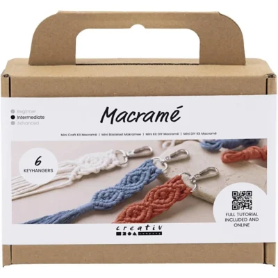 977554 Mini DIY Kit Macramé sæt nøgleringe macrame kreasæt knytning