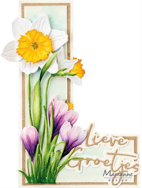 LR0846 Marianne Design die Tiny's Crocus XL krokus blomster forårsblomster LR0847 Marianne Design die Tiny's Daffodil XL påskeliljer blomster
