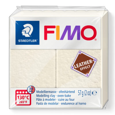 8010 029 FIMO Leather Effect Ivory ler læder effekt hvid elfenbenshvid