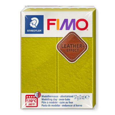 8019 19 FIMO Leather Effect Olive oliven grøn ler læder