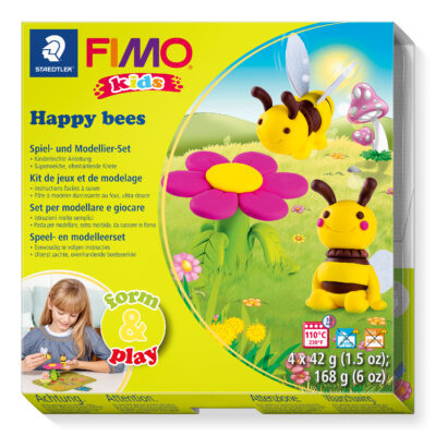 8034 27 Staedtler Fimo Kids ler Form & Play Happy Bees bier blomster ovnhærdende ler