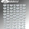 BLA012 By Lene Metallic Enamel Hearts Silver 70 pcs. klistermærker enameldots metallisk hjerter sølv sølvbryllup pynt