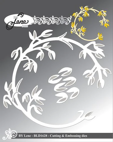 BLD1628 By Lene dies Corn Wreath krans med kornblomster vintergækker