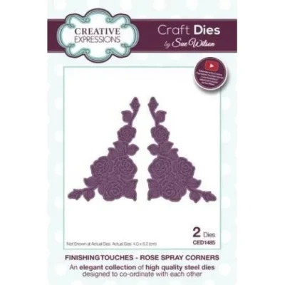 CED1485 Creative Expressions die Finising Touches - Rose Spray Corners roser hjørner