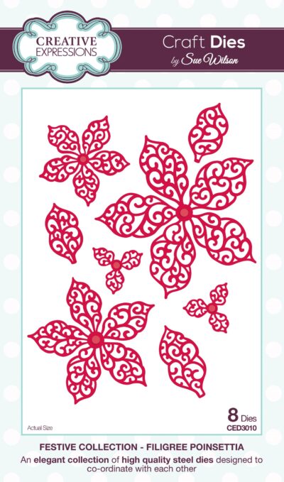 CED3010 Creative Expressions die Festive Collection - Filigree Poinsettia julestjerne blomst rose filigran