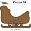 CLCZ16 Crealies die Sled (Cardsize) slæde julemandens kane kortstørrelse