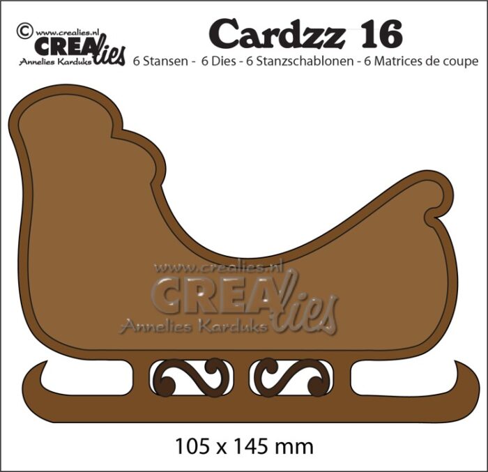 CLCZ16 Crealies die Sled (Cardsize) slæde julemandens kane kortstørrelse