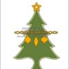 CLCZ17 Crealies die Christmas Tree (Cardsize) juletræ jul julekort julekugler juleornamenter julestjerner