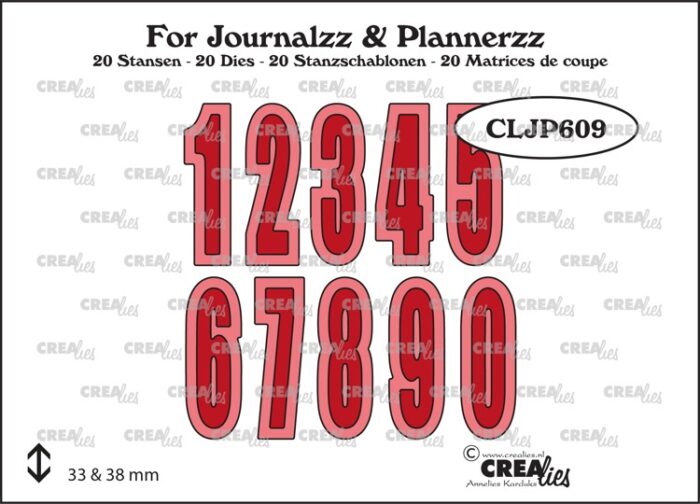 CLJP609 Crealies die Numbers and Shadows talrækken tal med skygge