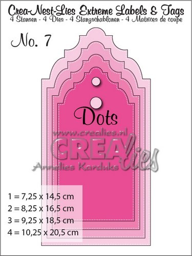 CNLE LT 07 Crealies die Crea-Nest-Lies Extreme Labels & Tags with Dots tags