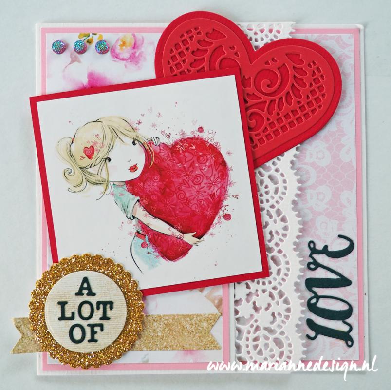 CR1428 Marianne Design die Lace Heart hjerte med blonde deltajer