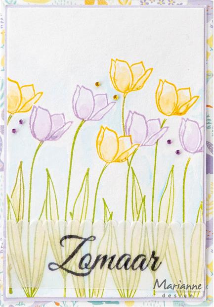 CS1159 Marianne Design clearstamp Silhouette Art Tulip stempel stempler blomster tulipaner