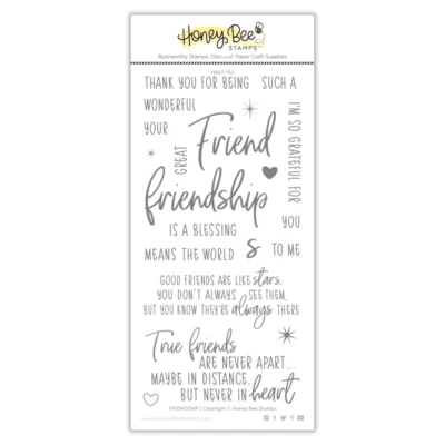 Honey Bee Stamps stempel Friendship venskab tekster clear stamp clearstamp stempler friend friendship