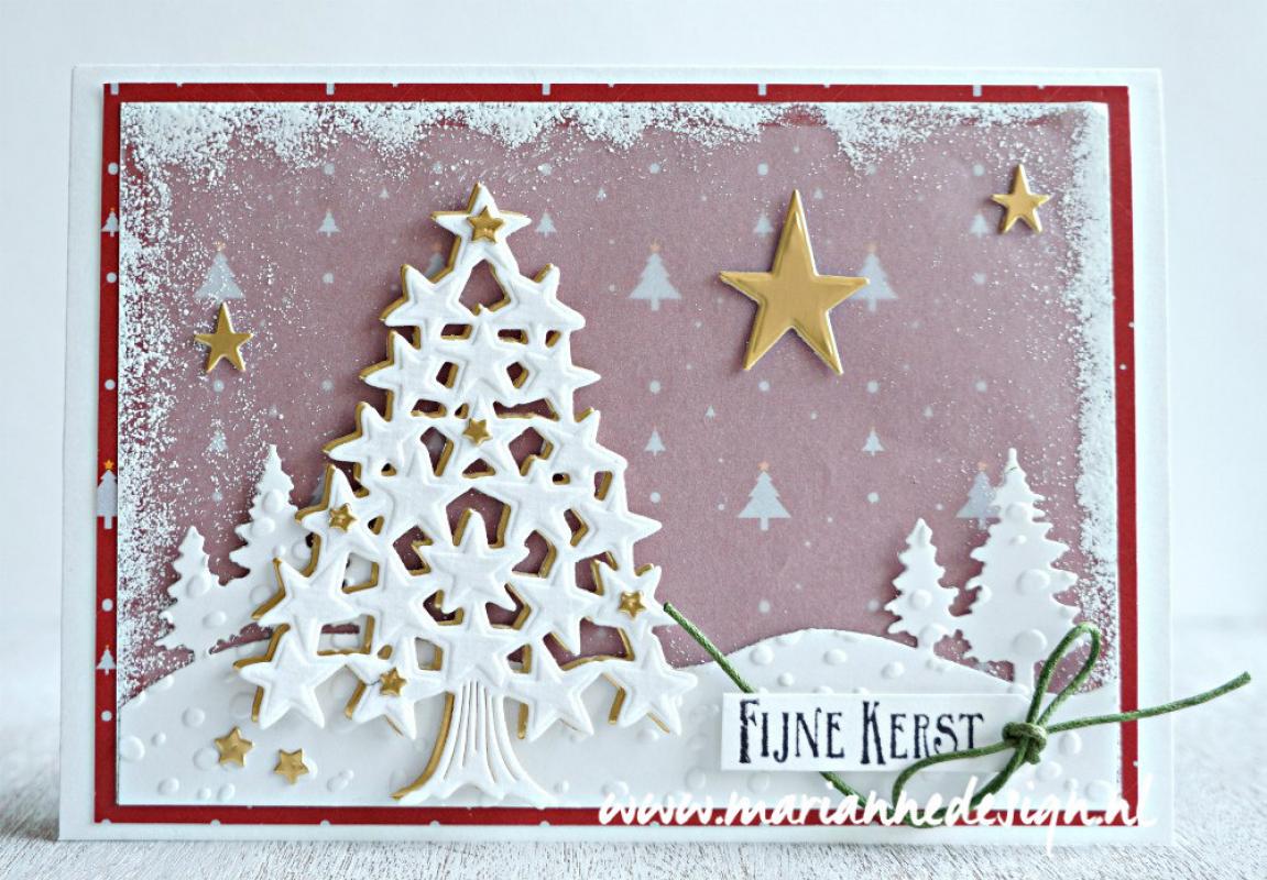 LR0490 Marianne Design die Tiny's Christmas Tree with Stars stjerne juletræ stjerner