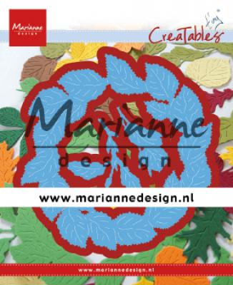 LR0624 Marianne Design die Tiny's Leaves Wreath krans af blade efterårsblade