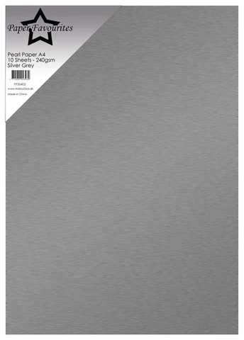 PFSS402 Paper Favourites Pearl Paper Silver Grey karton majestic sølv grå