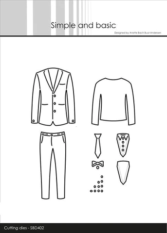 SBD402 Simple and Basic die Jacket & Trousers jakkesæt bryllup konfirmation suit and tie