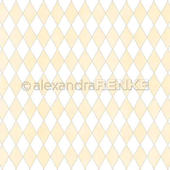 10.2294 Alexandra Renke Design Paper Big Diamonds Yellow diamantmønster harlekin karton papir gul