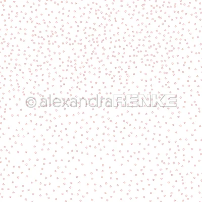 10.3002 Alexandra Renke Design Paper Flurry Hearts Premium Red Outline små hjerter karton papir rød