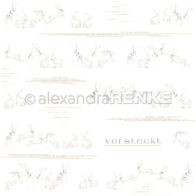 10.3016 Alexandra Renke design papir Rabbit Rows Versteckt karton papir kaniner påskeharer