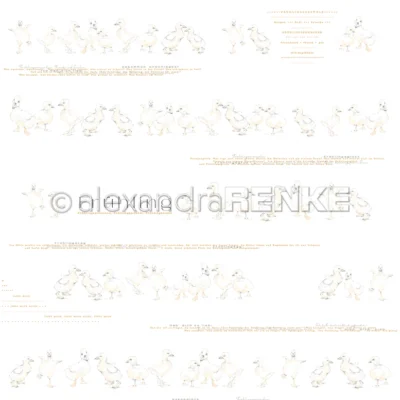 10.3018 Alexandra Renke design papir Chick Rows Frühling ænder kyllinger forår
