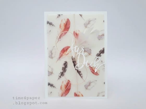 CD-TP-005 Creative Depot Transparent - Design paper - Feathers fjer transparent papir vellum mønster