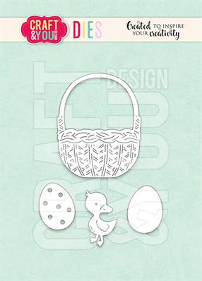 CW270 Craft & You dies Easter Basket kurv æg påskeæg picnic flettet kurv