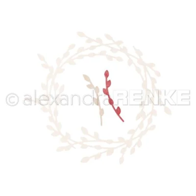 D-AR-FL0281 Alexandra Renke Dies Willow Catkin Weath krans af pilegrene fissepil bladgrene