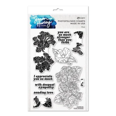 HUR78128 Simon Hurley create. Clear Stamp Lovely Lantanas stempel stempler blomster tekster ildkrone