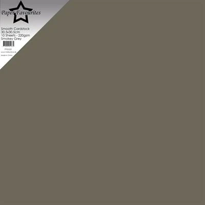 PFSS520 Paper Favourites Smooth Cardstock Smokey Grey glat karton papir 30x30 scrapbooking karton grå mørkegrå