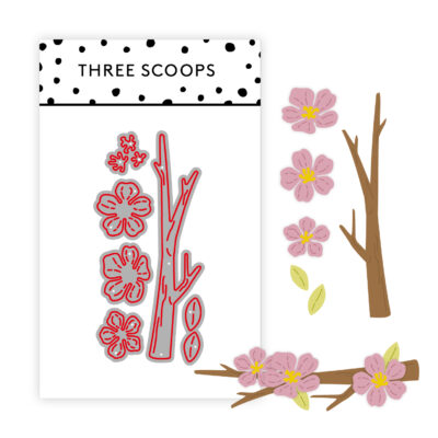 TSCD0343 Three Scoops die Kirsebærgren blomster bladgrene