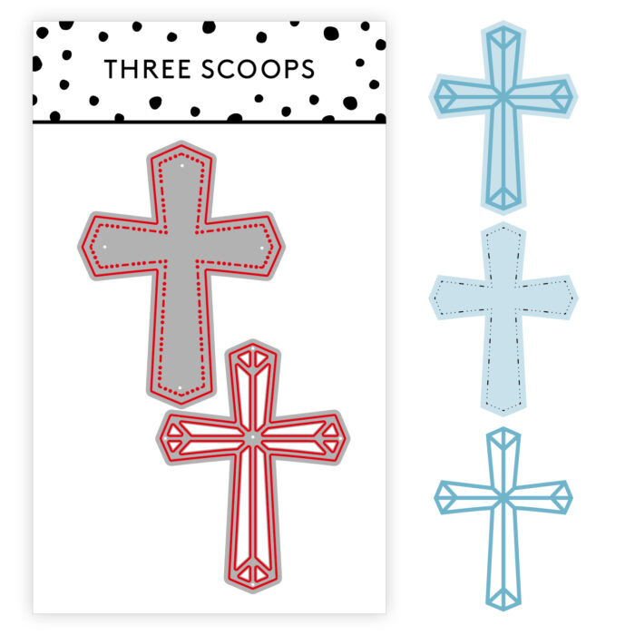 TSCD0348 Three Scoops Kors 3 kors konfirmation 3D mønster