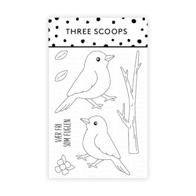 TSSM0288 Three Scoops stempel - Vær fri som fuglen nattergalen stempler blomster tekster vær fri som fuglen