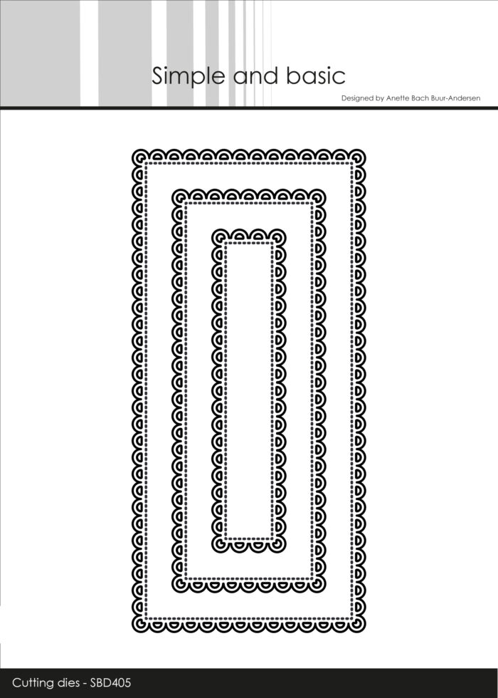 SBD405 Simple and Basic die Lace Edge - Mini Slim blondekanter scalloped rektangler rammer baser slimline slimcard format