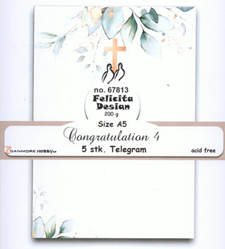 67813 Felicita Design Telegram A5 Congratulations 4 konfirmationskort telegramkort kortbaser