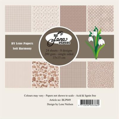 BLP049 By Lene Paperpad Soft Harmony karton blok papir blomster tern leopardmønster striber